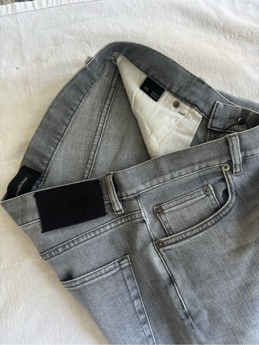 Ermenegildo Zegna Men’s Charcoal Skinny Jeans - Picture 12 of 12